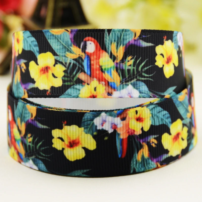 

22mm 25mm 38mm 75mm Bird Cartoon printed Grosgrain Ribbon party decoration 10 Yards X-02857