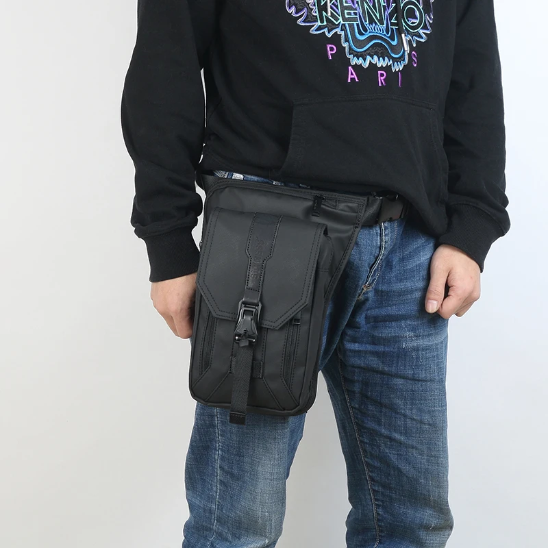 

Motorcycle Rider Leg Drop Bag Fanny Pack Men Travel Messenger Cross Body Waterproof Male Nylon Belt Pack Hip Thigh Waist Bags
