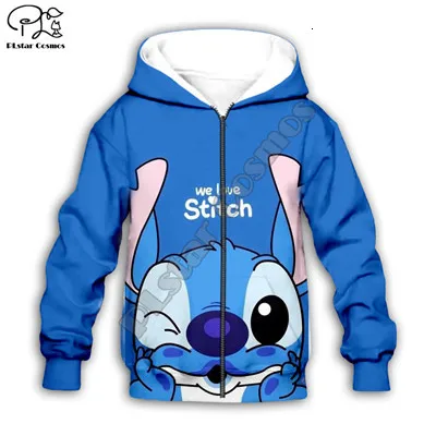 Black Детская одежда; толстовки с капюшоном в стиле аниме kawaii Lilo Stitch; толстовка для мальчиков с героями мультфильмов; Лидер продаж; стиль-7 - Цвет: Black