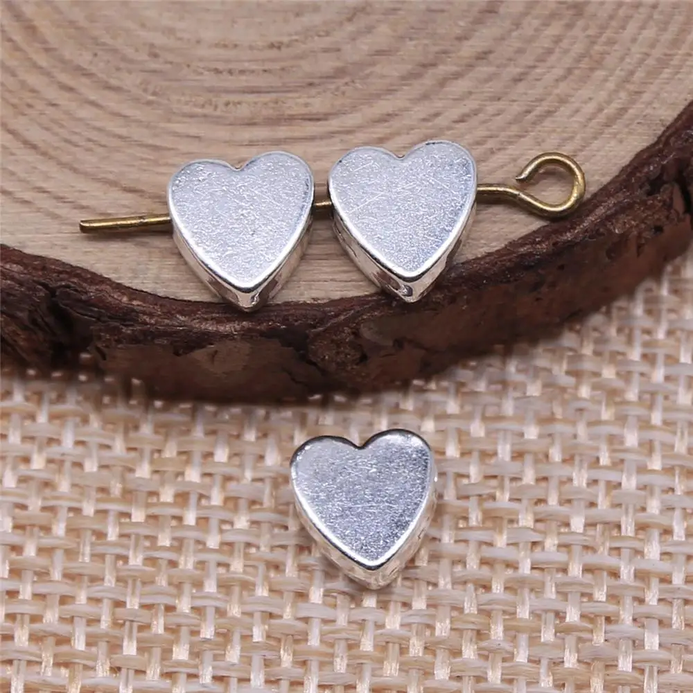 

Jewelery Pendants Making Charms For Jewelry 40pcs Heart Beads 8x8mm Antique Silver Plated