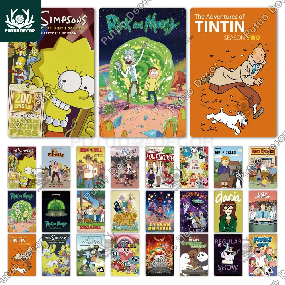 Putuo декор Классический мультфильм Винтаж жестяная вывеска металлический знак