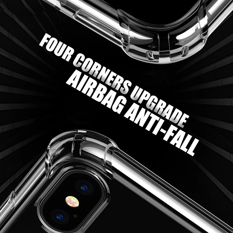 Роскошный Прозрачный ударопрочный чехол для iPhone 11 Pro X Xr Xs Max мягкий силиконовый 6s 7