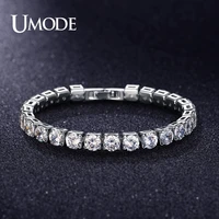 umode new fashion 6mm clear round cz zircon tennis bracelets for women men crystal box chain bracelet jewelry party gifts ub0177