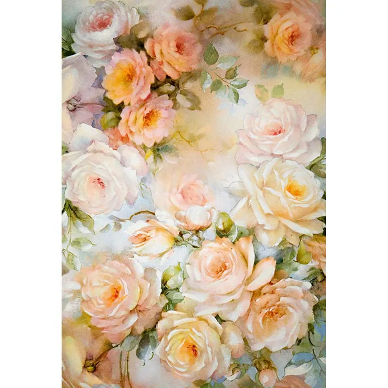 Виниловый фон для фотосъемки MEHOFOTO желтые и белые розы Фотофон детской студийной