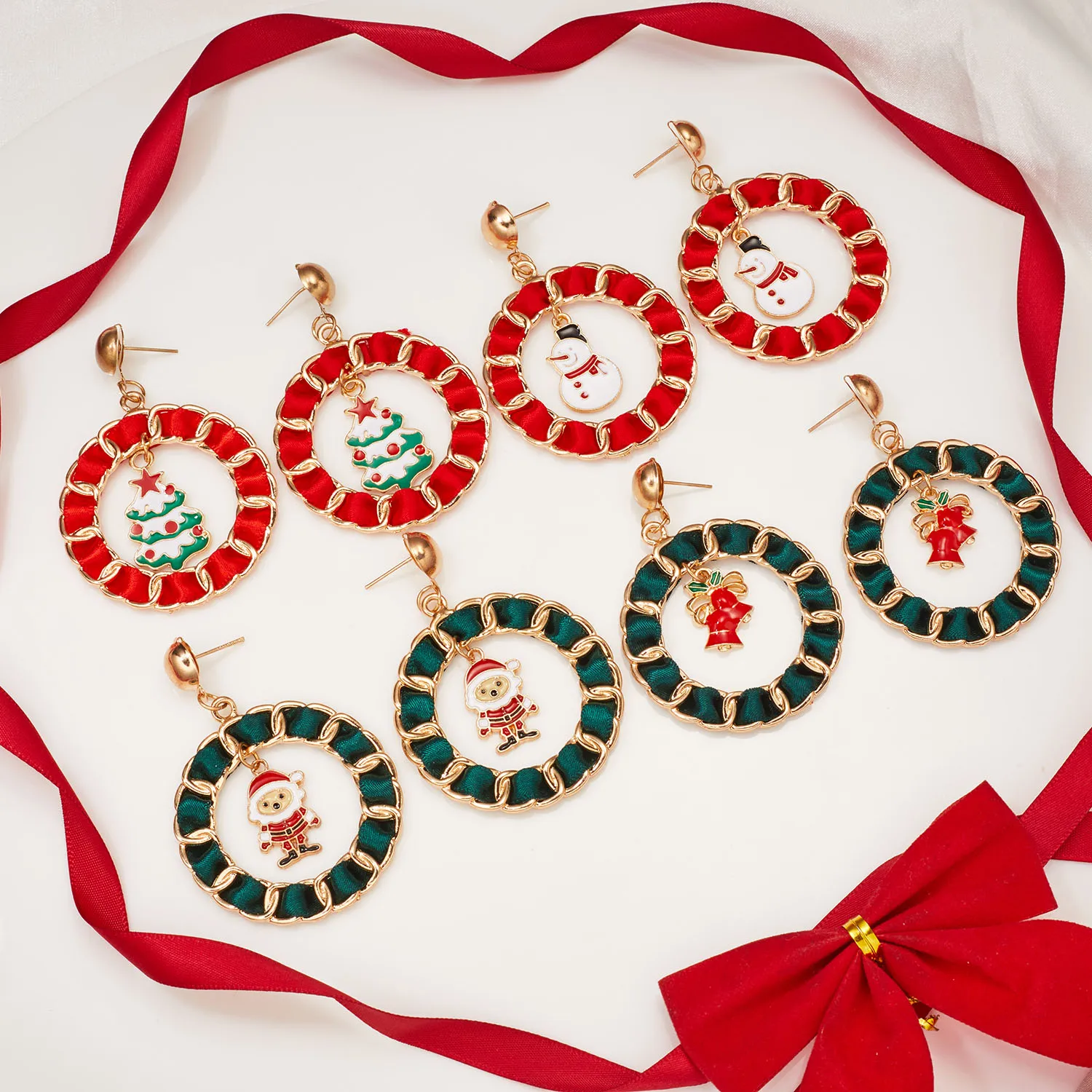 

2021 New Design Round Hollow Oil Painting Drop Earring For Women Simple Fashion Earring Jewelry Party Wearing Gift