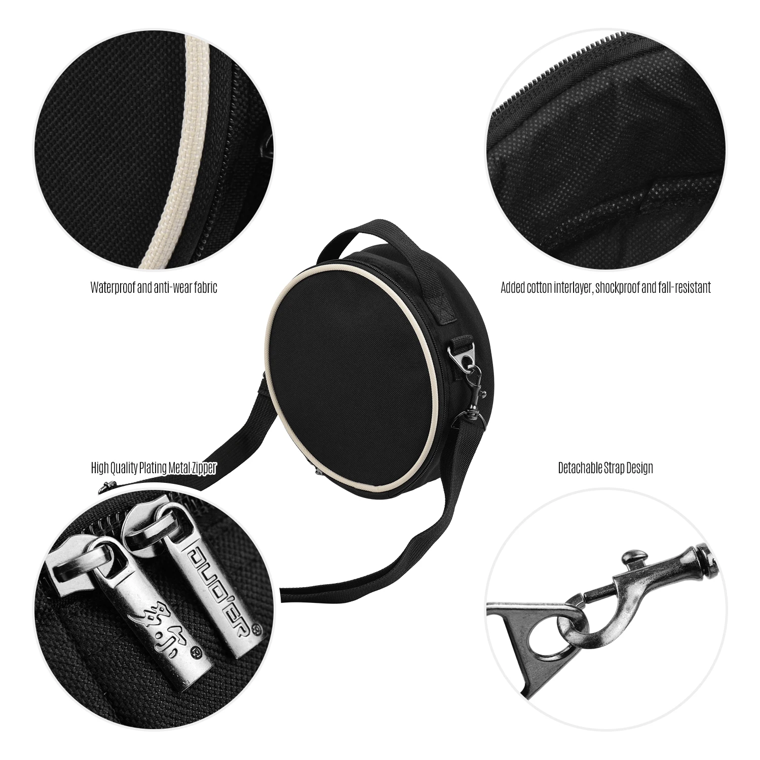 

Thumb Piano Soft Case Kalimba Storage Bag Multi-Functional Round Gig Bag with Adjustable Strap for 10 Keys 17 Keys Kalimbas