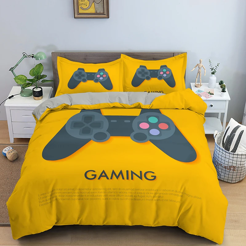 

New Modern Technology Trends Gamer Bedding Set For Adult Kids Gamepad Comforter Clothes Duvet Cover Cartoon Bed Covers