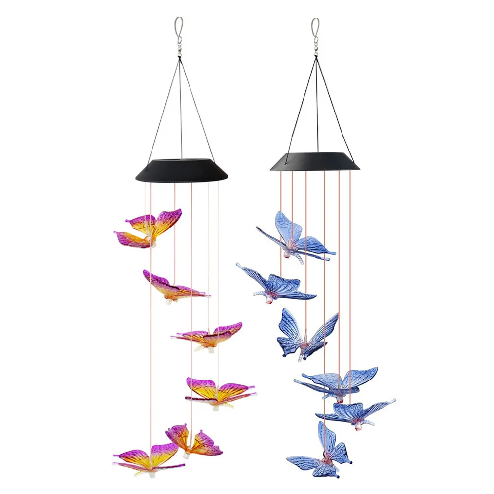 

LED Hanging Solar Metal Butterfly Shaped Wind Chime Lights for Outdoor Landscape Lamp Outdoor Pendent Lighting Supplies