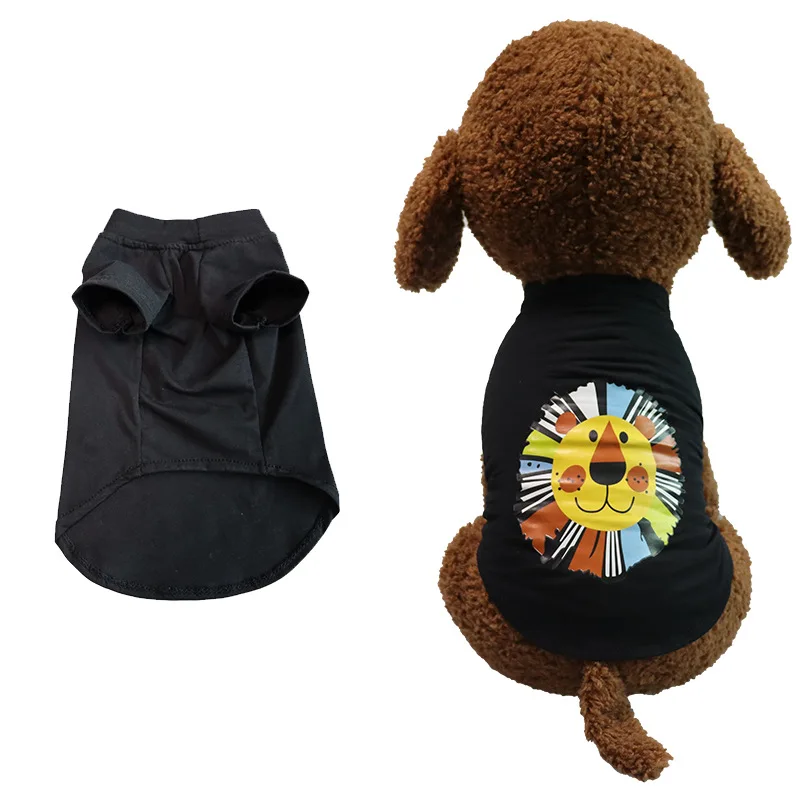 

French fighting dog clothes summer casual breathable VIP Teddy Schnauzer small dog puppy clothes cotton t-shirt