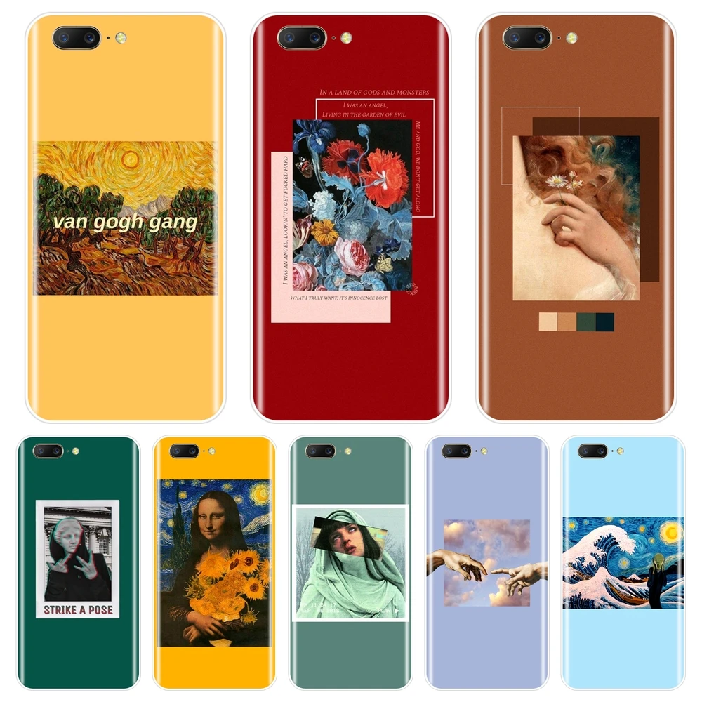 Мягкая задняя крышка для One Plus 3 3T 5T 6T желтый Ван Гог Красный Арт Мона Лиза чехол