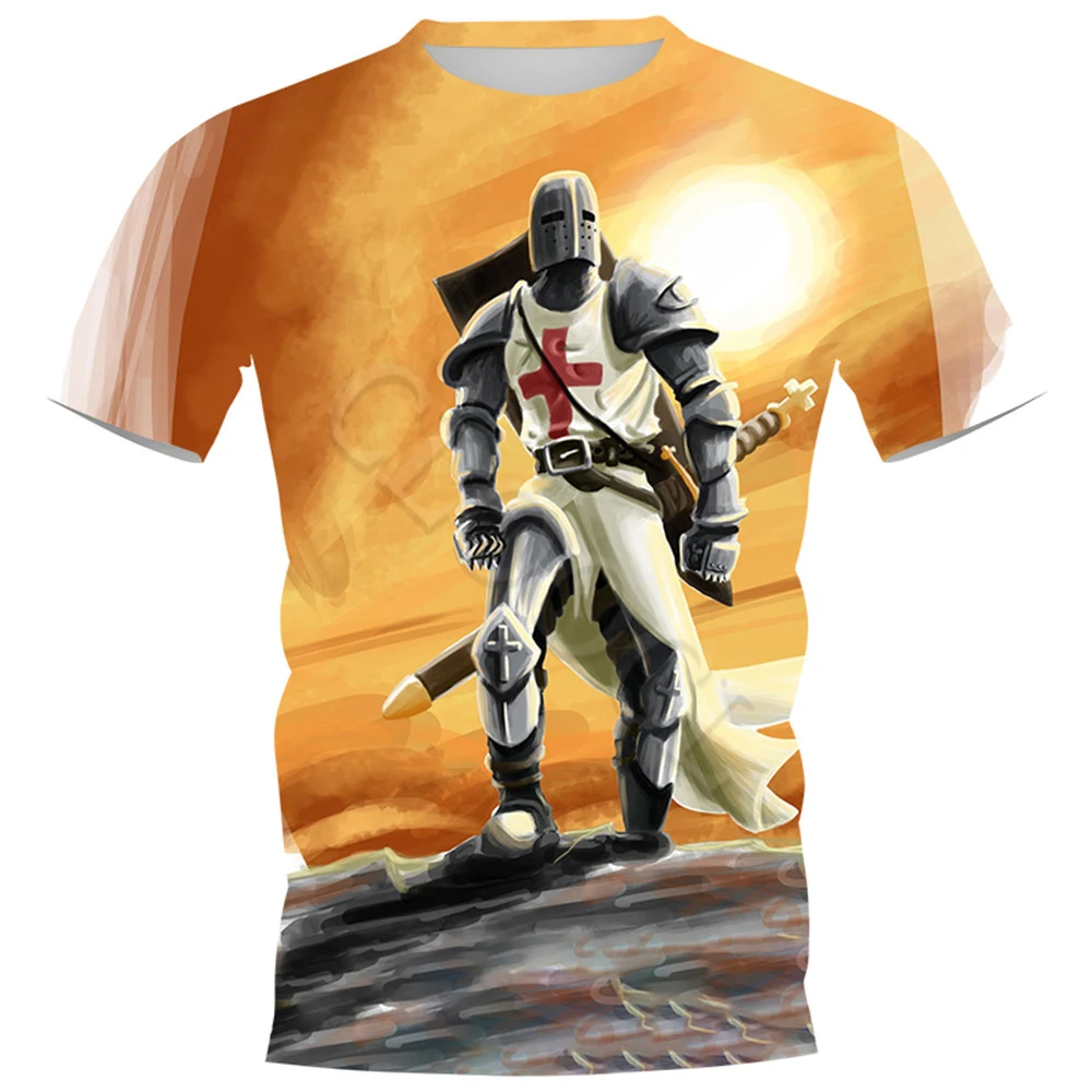 

CLOOCL 3D Men's T-shirts 16 Colors Knights Templar Printed Tops Short Sleeve Unisex Streetwear Women Casual Tees S-7XL