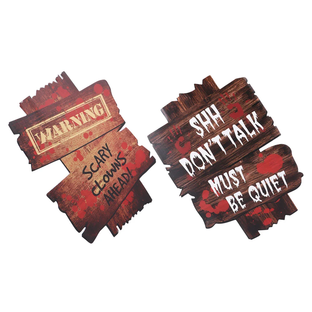 

2pcs Guideboards Warning Sign Decor Yard Signs Outdoor Lawn Decoration