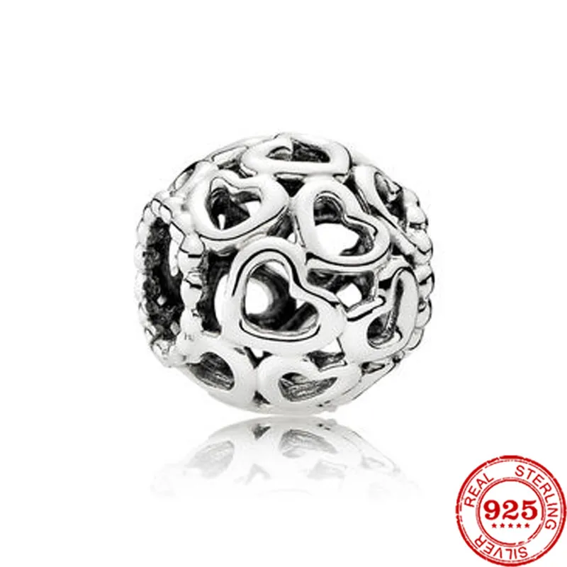 Новые Серебряные Круглые бусины пчела лист сердце я люблю вас подходит Pandora