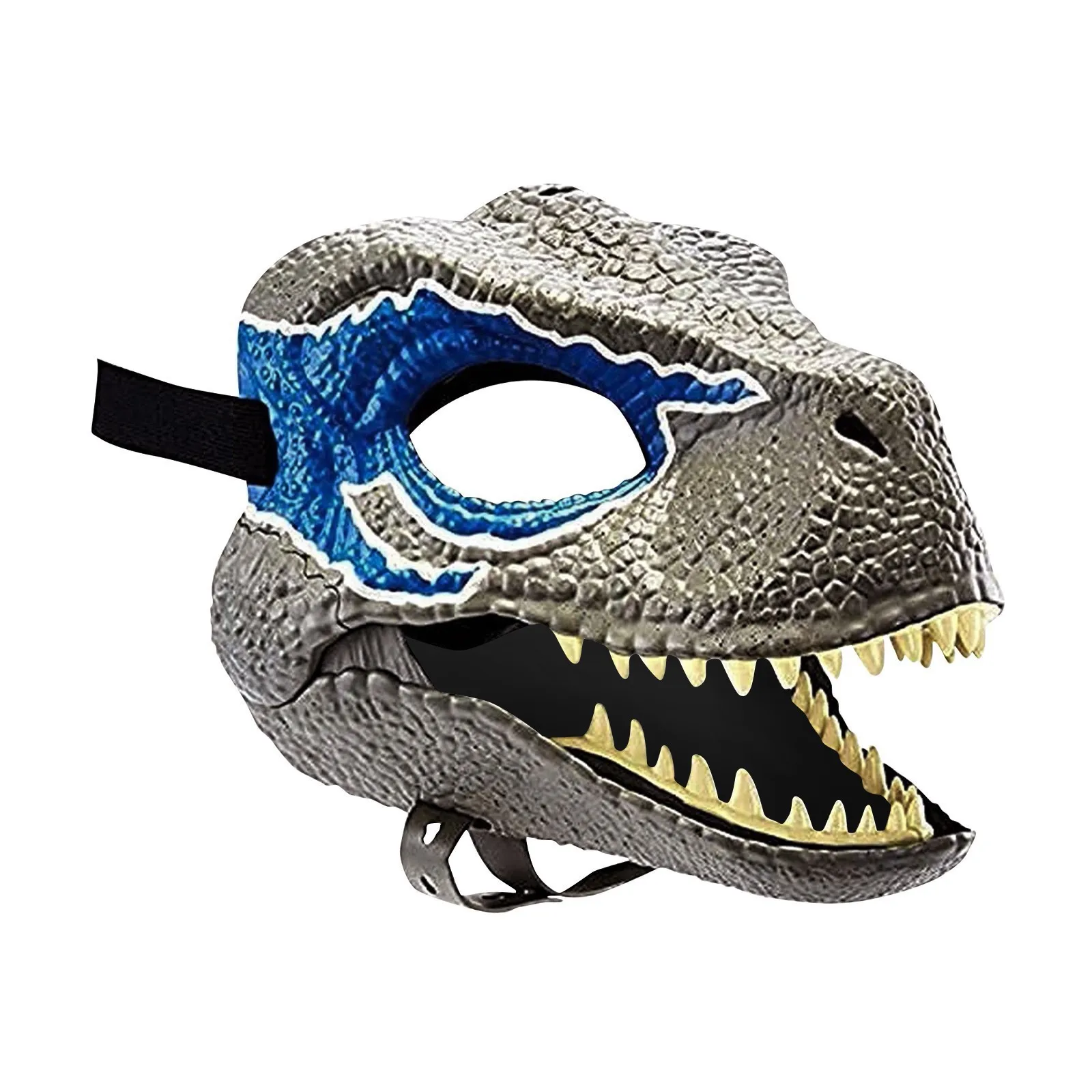 M&aacute;scara de cara completa de dinosaurio para ni&ntilde;os, casco abierto, accesorios de fiesta de Cosplay, regalo divertido, bromas pr&aacute;cticas, juguete-0