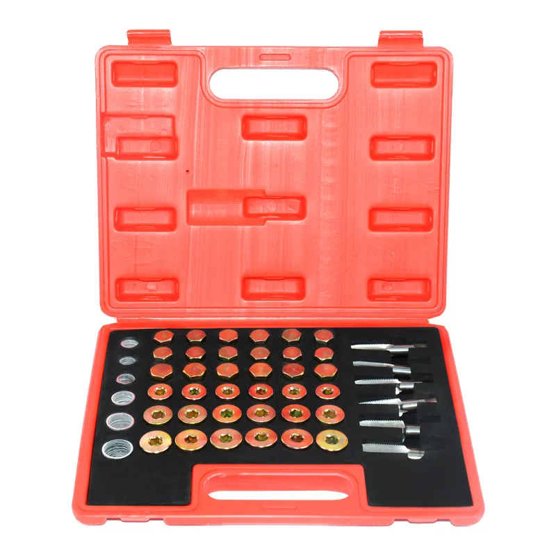 

64/114pcs Oil Pan Thread Repair Kit Sump Automotive Sump Crankcase Gearbox Drain Plug Tool