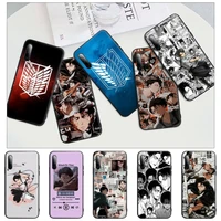 drop shipping attack on titan black silicone mobile phone case for huawei p9 p10 p20 p30 p40 lite pro p smart 2019 2020 cover