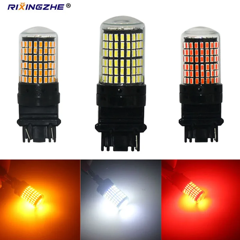 RXZ 1 шт. Canbus T25 3156 P27W 3157 P27/7 Вт 144SMD 4014 светодиодный автомобильный светильник лампа DRL