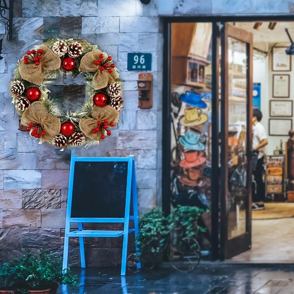 38x38 см Рождественский венок сосновый конус из ротанга подвесная гирлянда ПВХ