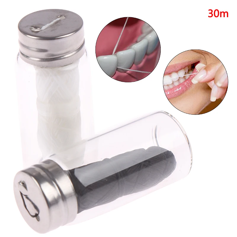 30/50M Eco-Friendly Dental Flosser Oral Hygiene Teeth Cleaning Wax Bamboo Floss Spool Toothpick  Красота и