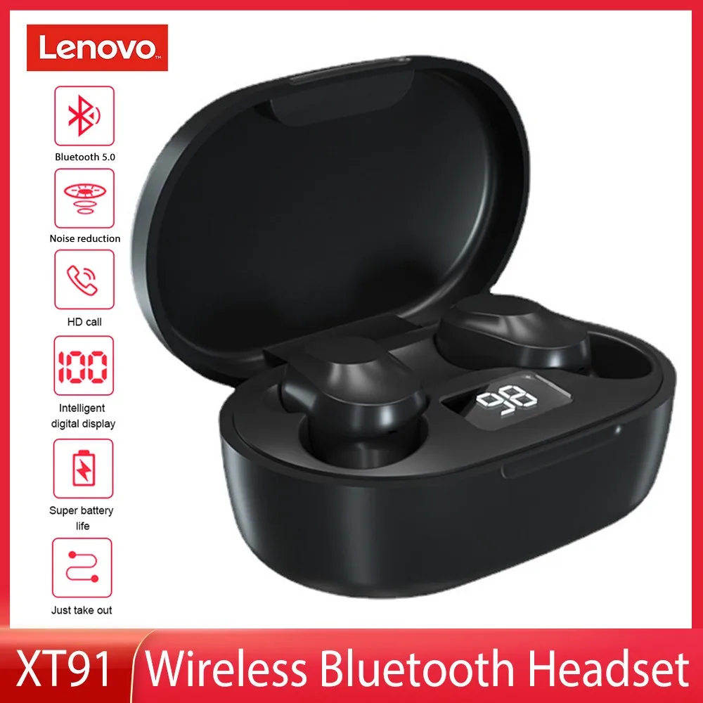 

Lenovo XT91 TWS Wireless Bluetooth Earphones Touch Control Music Headphones Noise Reduction Waterproof Earbuds With Mic