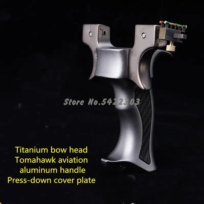 New Professional Tc21 Titanium Alloy Slingshot Aviation Aluminum Handle Flat Rubber Band Catapult Outdoor Shooting Toy