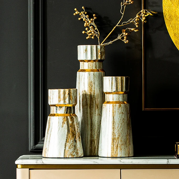 

Modern Simple Vases Ceramic Luxury Set Fashion Elegant Flower Arrangements Vases Living Room Florero Home Decoration DI50HP