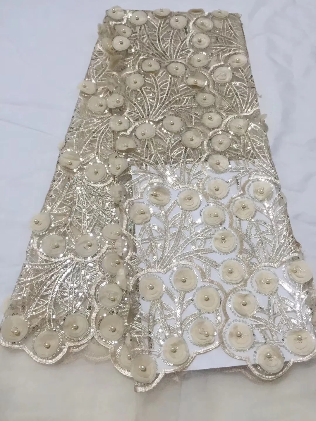 Высокое качество Французский 3d Цветы Тюль кружевная ткань 2019 нигерийский