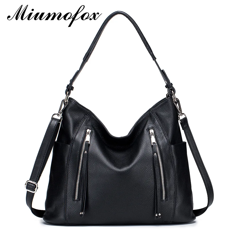 

Genuine Leather Women Handbag New Crossbody Tassel Bags Big Capacity Zipper Ladies Shoulder Bag Brand Fashion Womens Bag Purse
