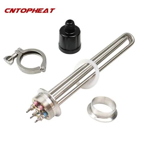 Электрический нагревательный элемент CN TOPHEAT OD64 220/380В 304 нержавеющая сталь 3/3.75/4.5/6/9 кВт