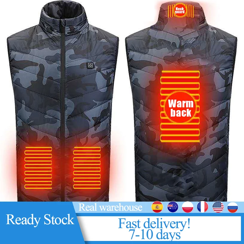 Новинка 2020 популярная куртка унисекс Женский Теплый жилет с подогревом и