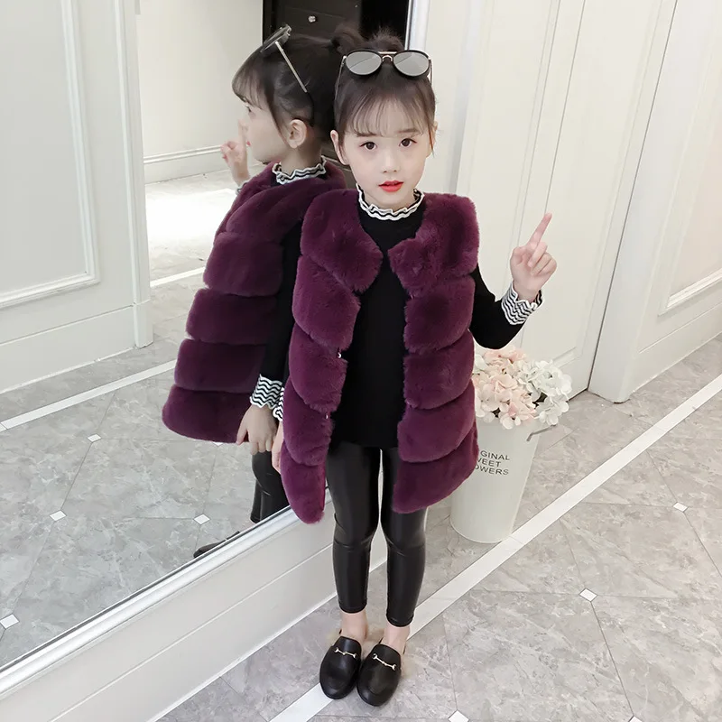 Детский жилет из искусственного меха для девочек сезон осень зима модный толстый