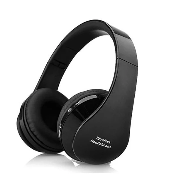 black NX-8252, профессиональные складные наушники Blutooth, аудио игровая гарнитура, беспроводные наушники, большие наушники с микрофоном для телефона, компьютера - Цвет: black