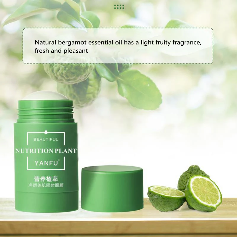 Очищающая маска для лица с зеленым чаем очищающая глиняная палочками против акне