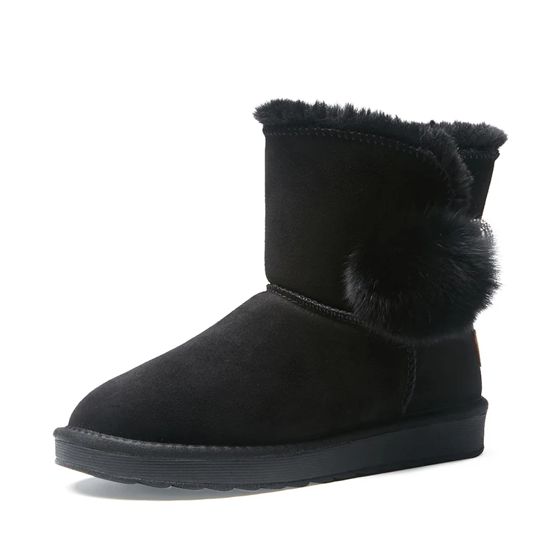 GEMEIQ Genuine dermal Cow Suede Warm Short Pipe Snow Boots Women's Non-slip 2019 Winter New Fashion Velvet | Обувь