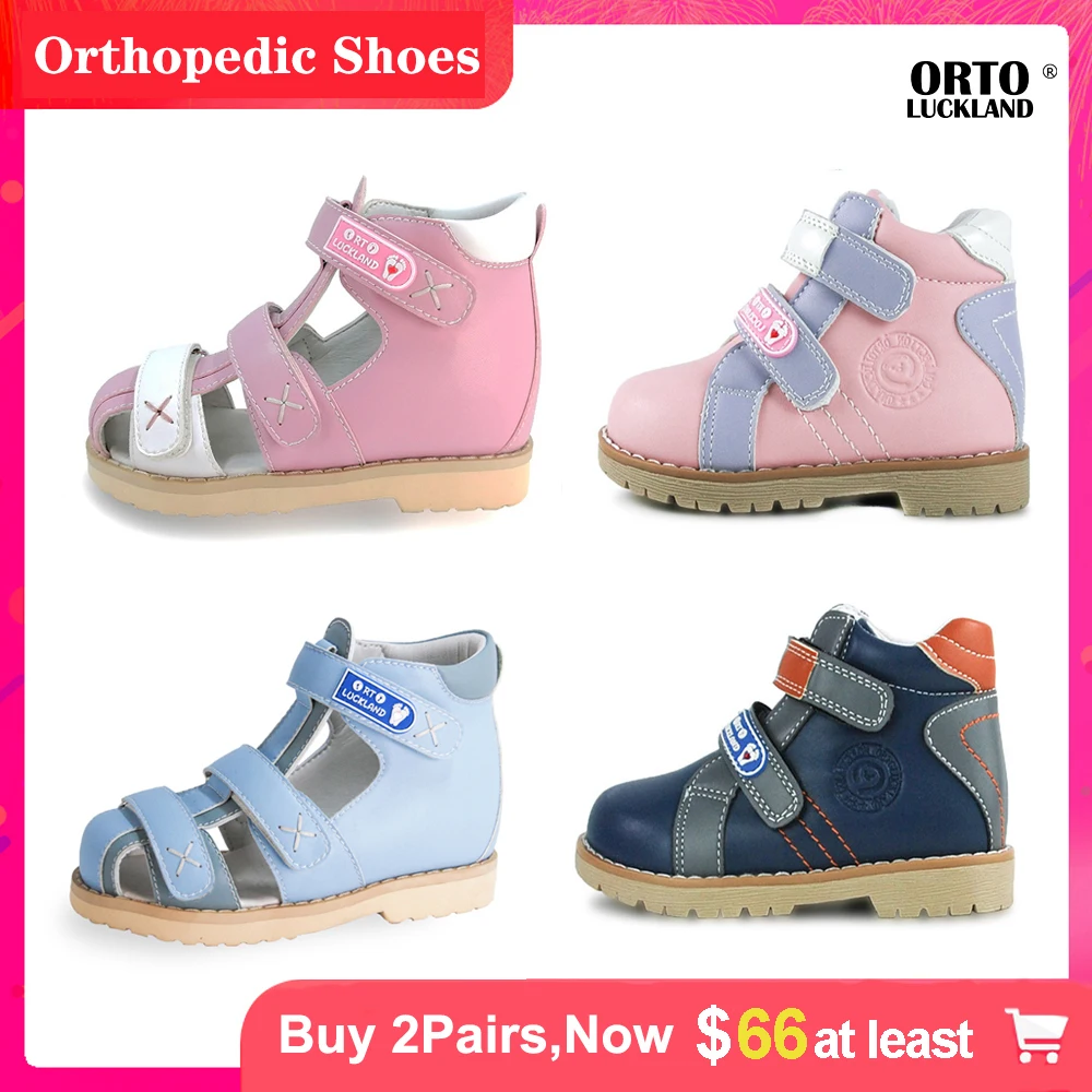 Girls Sandals Summer Kids Orthopedic Casual Shoes Fashion Children Spring Cute Correct Flatfoot Leather Boots With Arch Insoles