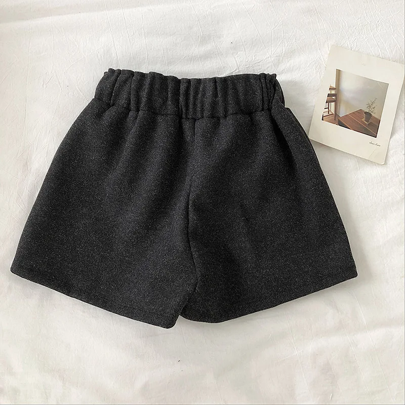Зимние женские шорты с высокой талией свободные карманами шикарные двойными