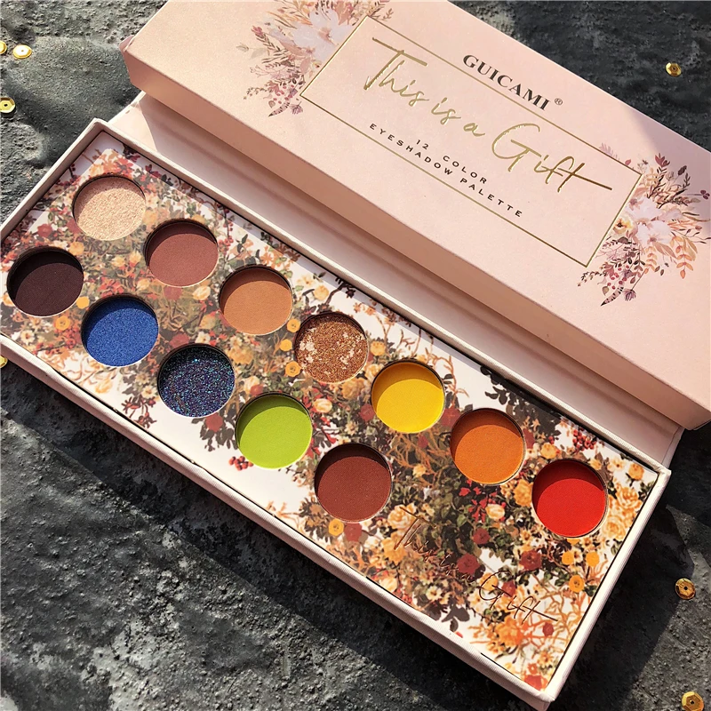 Палитра теней для век с металлическим блеском 12 цветов| |