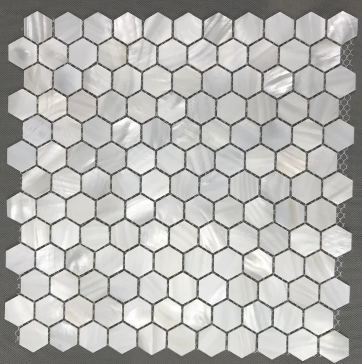 

11 PCS 2mm Thickness Hexagong White Mother Of Pearl Shell Mosaic Backsplash Kitchen Bathroom Wall Tile MOPSL045