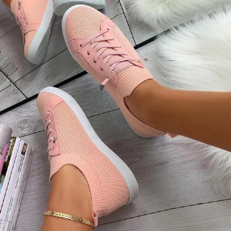 

Zapatos Planos Women Shoes 2022 Breathable White Shoes Lace Up Flats Women Mesh Sneakers Socofy Size 43 Loafers Zapatillas Mujer