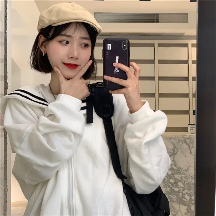 Женский кофта с капюшоном на молнии принтом в готическом стиле свободная