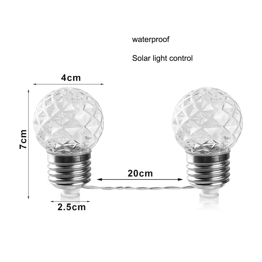 

LED Solar String Light Yard Landscape Pineapple Hanging Global Bulb Garden Decor Lantern Outdoor Flame Ball Waterproof Solar