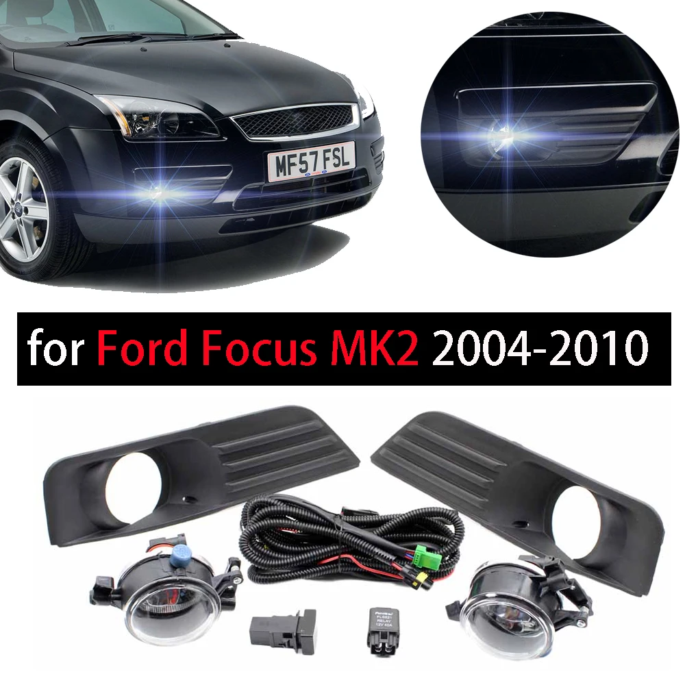 Для Ford Focus MK2 2004 2010 2 шт. туман светильник решетка + лампы проводным переключателем