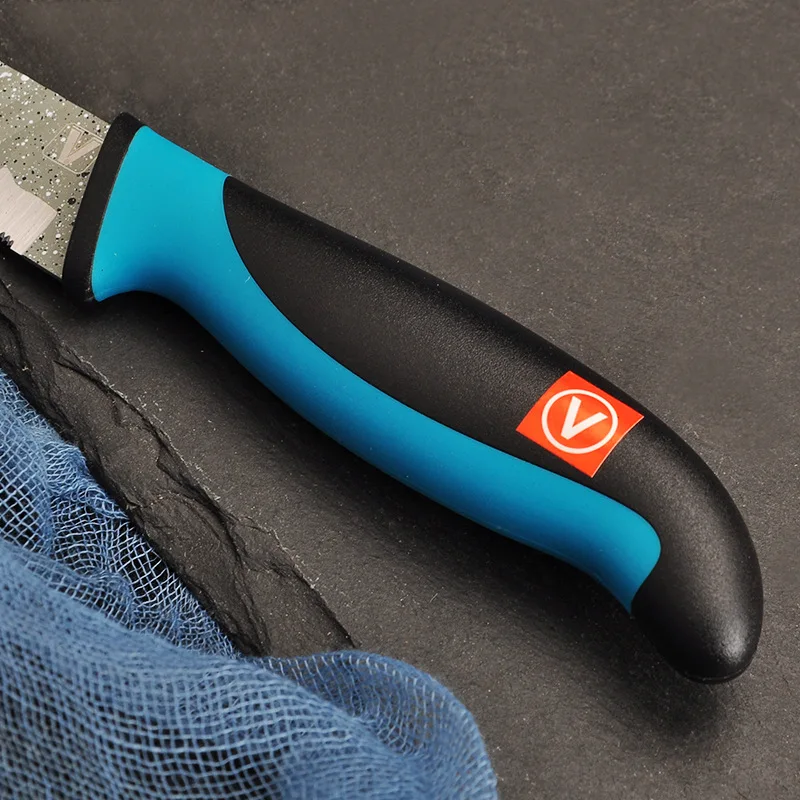 Волнистый многоцелевой нож Синий Черный с зубчатой резкой для замороженного