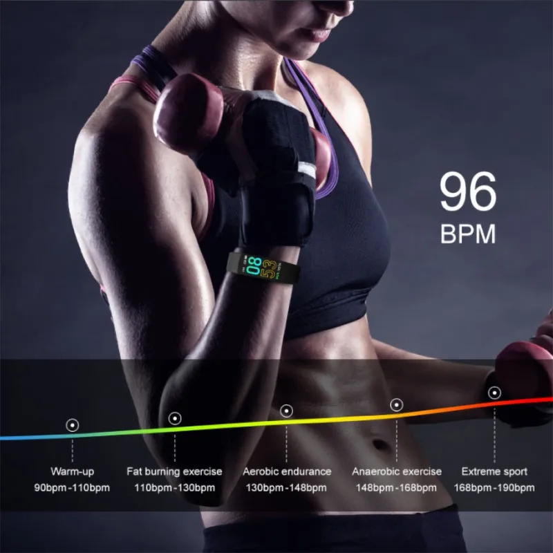 Smart Band спортивные смарт-браслет сердечного ритма крови Давление умные часы с