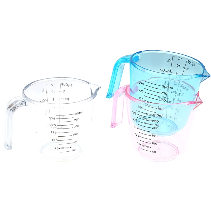 

300ml Plastic Measuring Cups Liquid Milk Measuring Cup Jug Pour Spout Measuring Tools with Handles