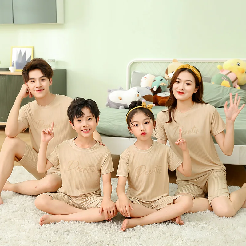 Пижамный комплект для детей и взрослых хлопковый сна сочетающийся удобная