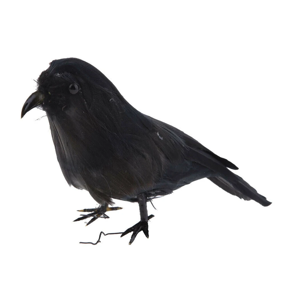 Черный мини имитация ворона реквизит для фильма искусственная Хэллоуин птица
