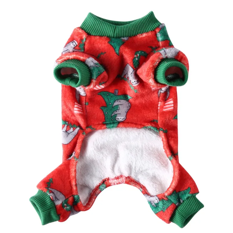 Рождественский комбинезон для домашних животных Забавный теплый костюм с