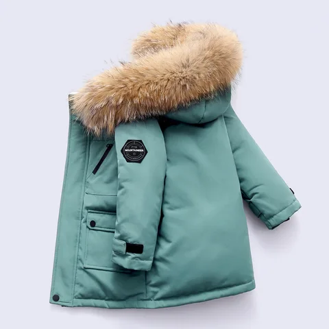 Orangemom/Брендовая детская куртка-пуховик 2023 г., новая детская утепленная куртка средней и длинной длины для мальчиков, зимний сезон, для детей от 2 до 12 лет