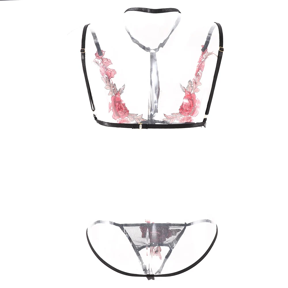 Экзотическое женское нижнее белье сексуальный кружевной комплект с